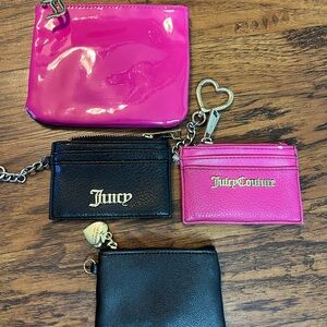 Juicy Couture Pink and Black Key & Card Holder Set